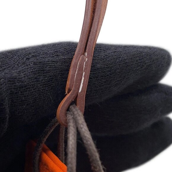 HERMES SacOrange Bag Charm Lambskin Feu/Gold - Picture 5 of 9